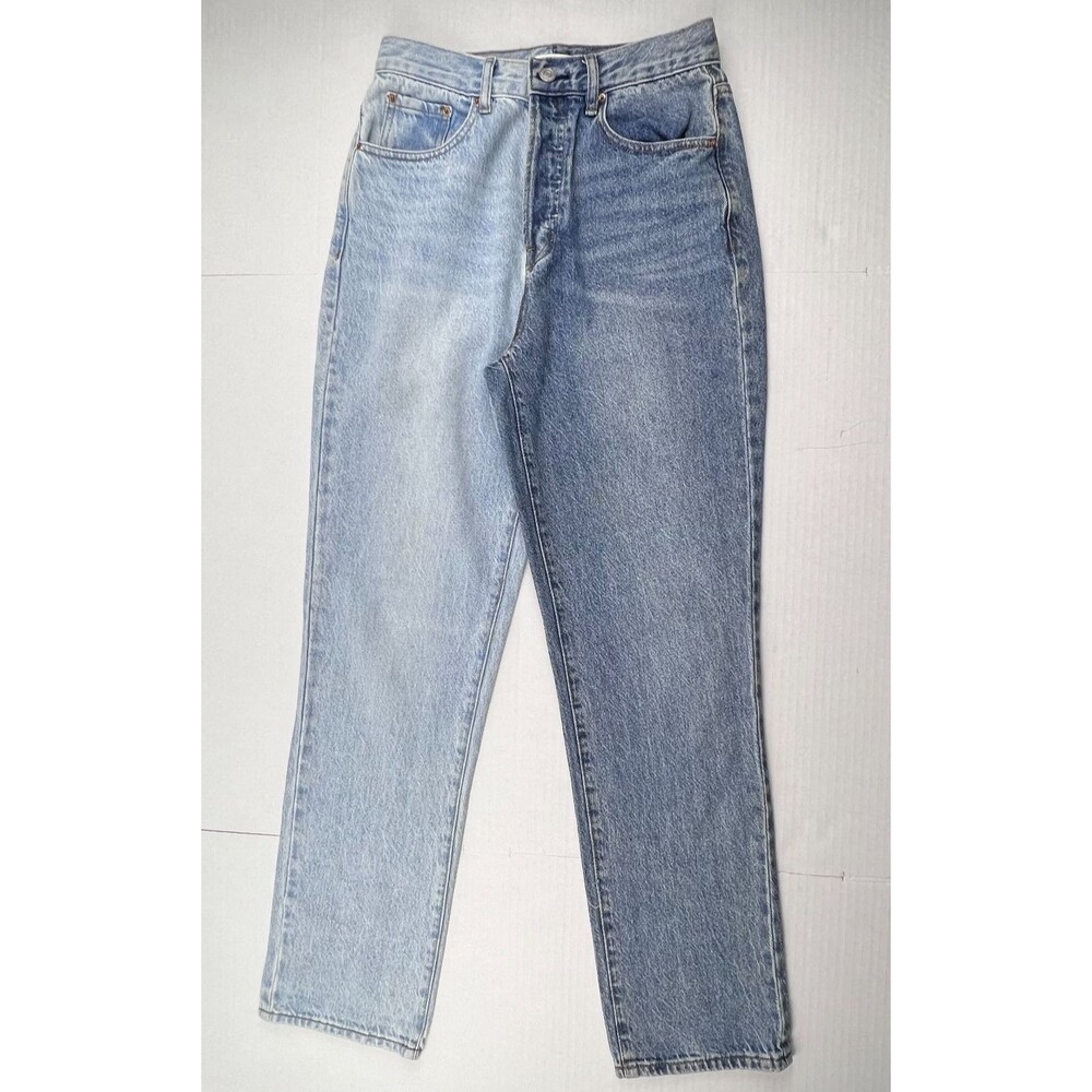 PACSUN Dad Jeans Womens 27 Two Tone Split Wash High Rise Straight Leg Y2K